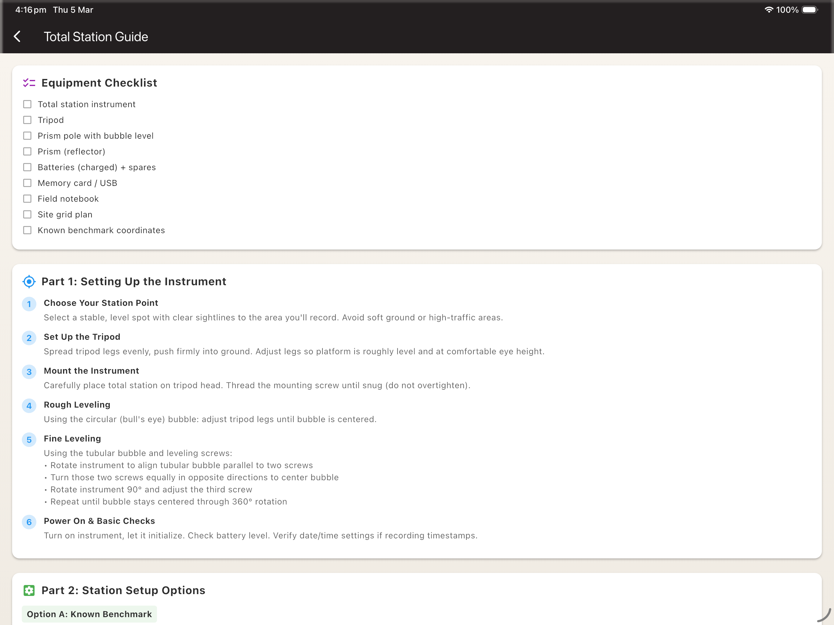 Total station integration with live WiFi connection